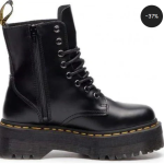 Dr. Martens Jadon Platform Boots Black Smooth Leather