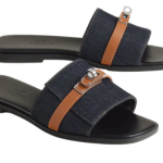 Hermès Giulia sandal 'Bleu Brut / Naturel'