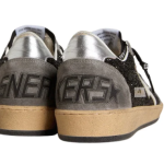 Golden Goose Ball Star in glitter with leather star and metallic leather heel tab(Women's)