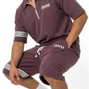 Brown Collar Shorts Suit