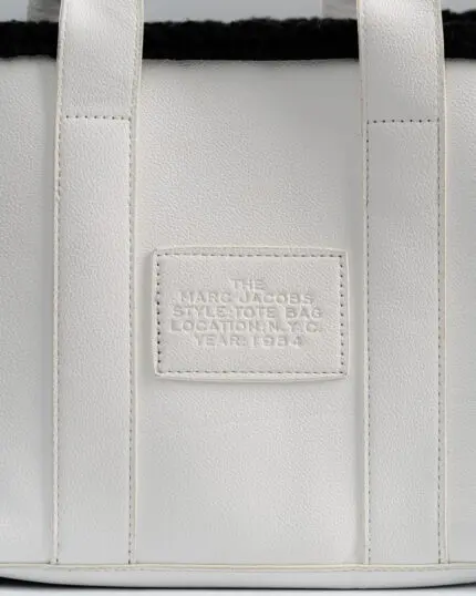 WHITE LEATHER TOTE BAG