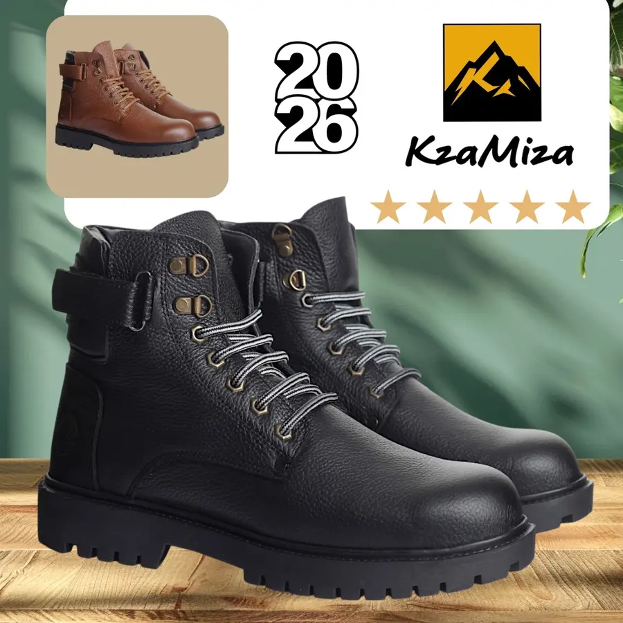 🥾 سيفتي جلد طبيعي نعل رابر حديده امامية كود 27 Leather هافان