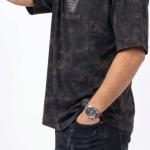 Black Oversized Fashion T-Shirt with Chest Print