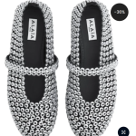 Alaïa Suede Glass-Embellished Ballet Flats