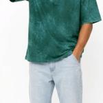 Green Small Print Oversized Fashion T-Shirt