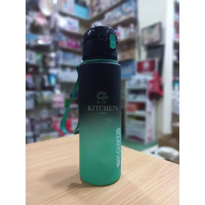 Acrylic Sports Water Bottle - 600ml - Black and Purple Gradient
