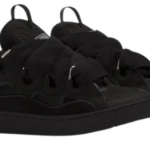 Lanvin ‘Curb’ Leather Blend Sneakers in Black
