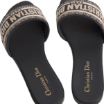 Dway Slide Deep Blue Embroidered Cotton