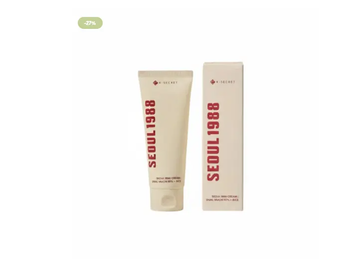 كريم كي سيكريت سيول 1988 بتركيز الحلزون 93% والأرز | K-SECRET SEOUL 1988 Cream: Snail Mucin 93% + Rice 100ml