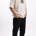 Cream Oversized Stress T-Shirt