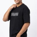 Black Oversized Balmain Chest Print T-Shirt