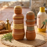 زجاجه فخار بالكوب ملونة