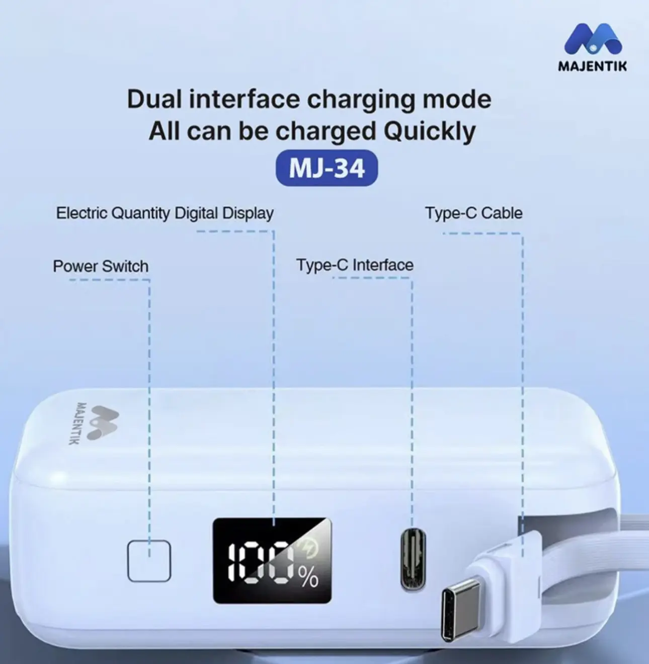Majentik Power Bank MJ-34 10000 mAh