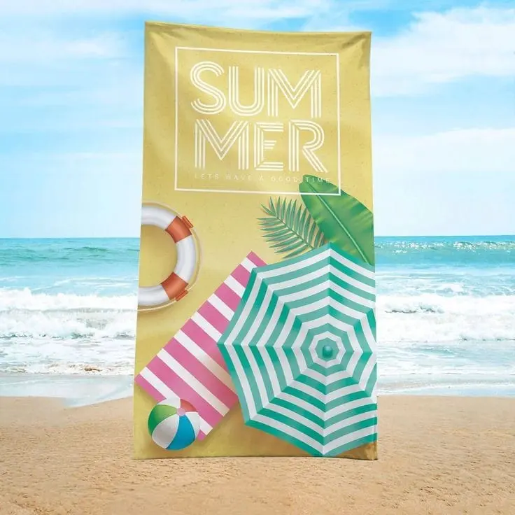 Agha Home Coastal Printed Microfiber Towel