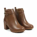 Elegant Ankle Boot with Gold Buckle B-63