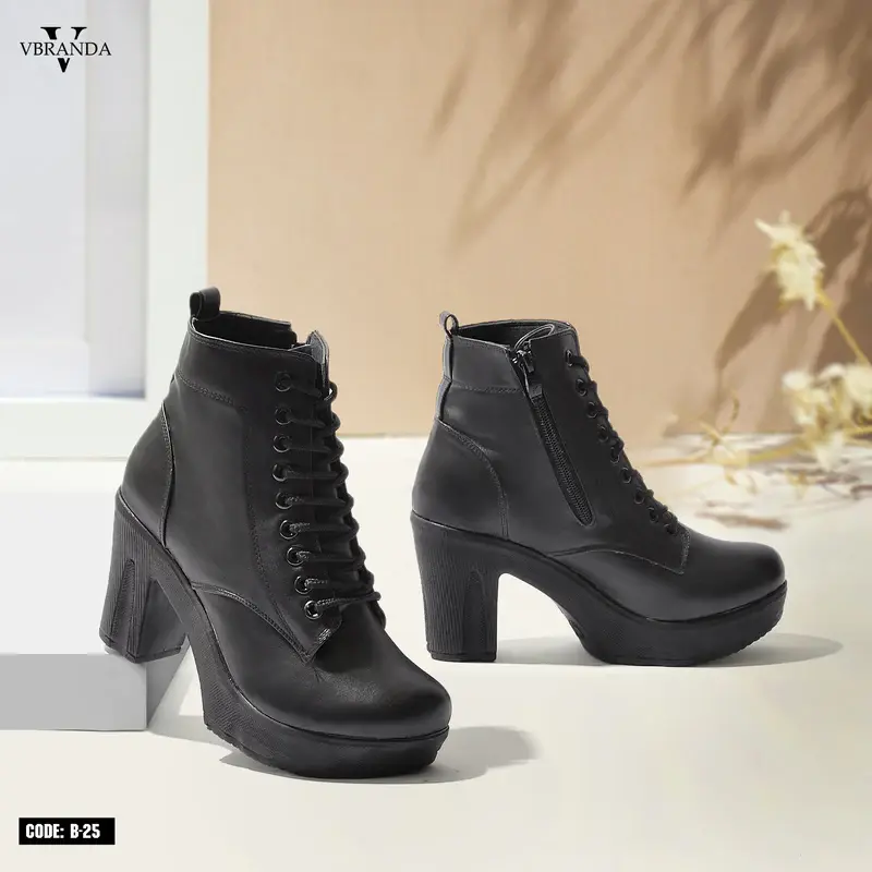 BOOT MID HEELS 5cm LEATHER B-25