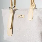 Tote Bag with Contrast Handle - BLACK