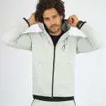 Full Zip Men's Light Gray Hoodie