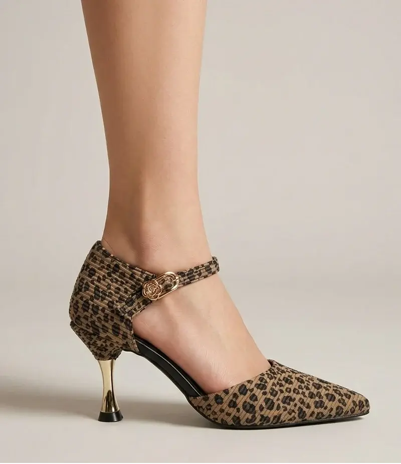 Elegant Rose Buckle Heels C-88