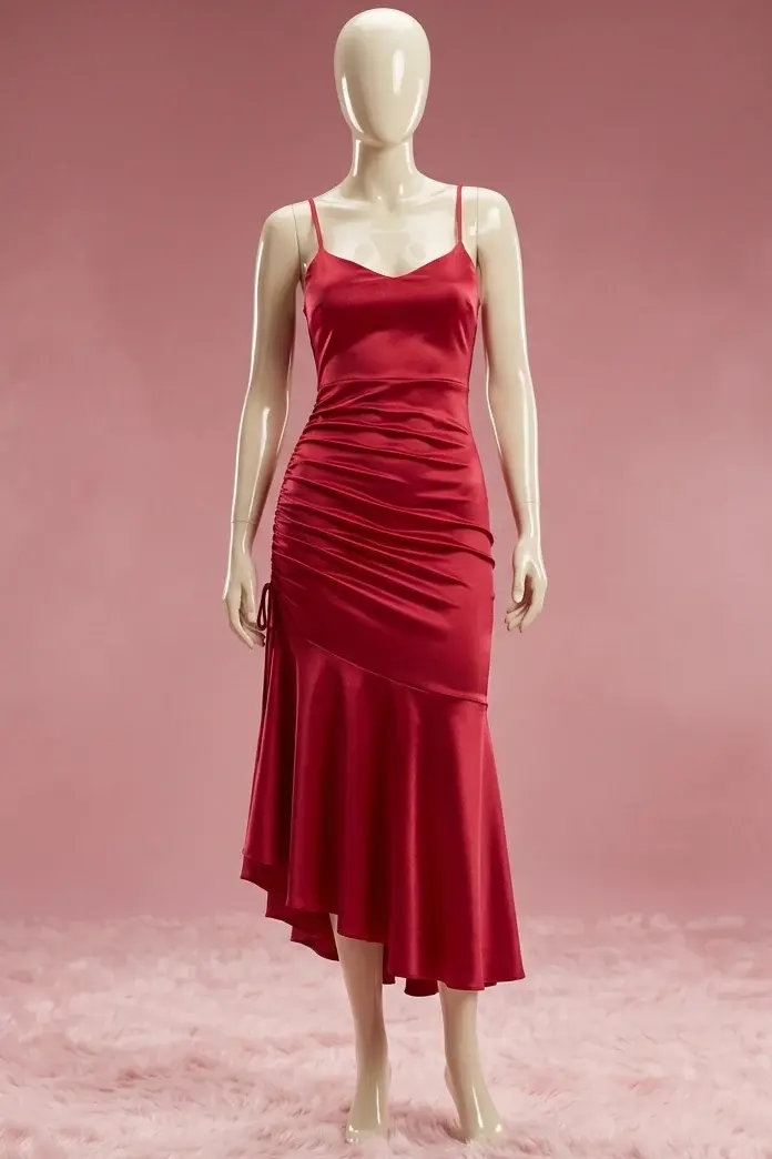 Ruffle Satin Dress