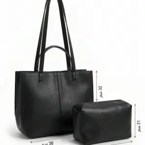 Elegant Leather Tote Bag with Inner Pouch BA-65