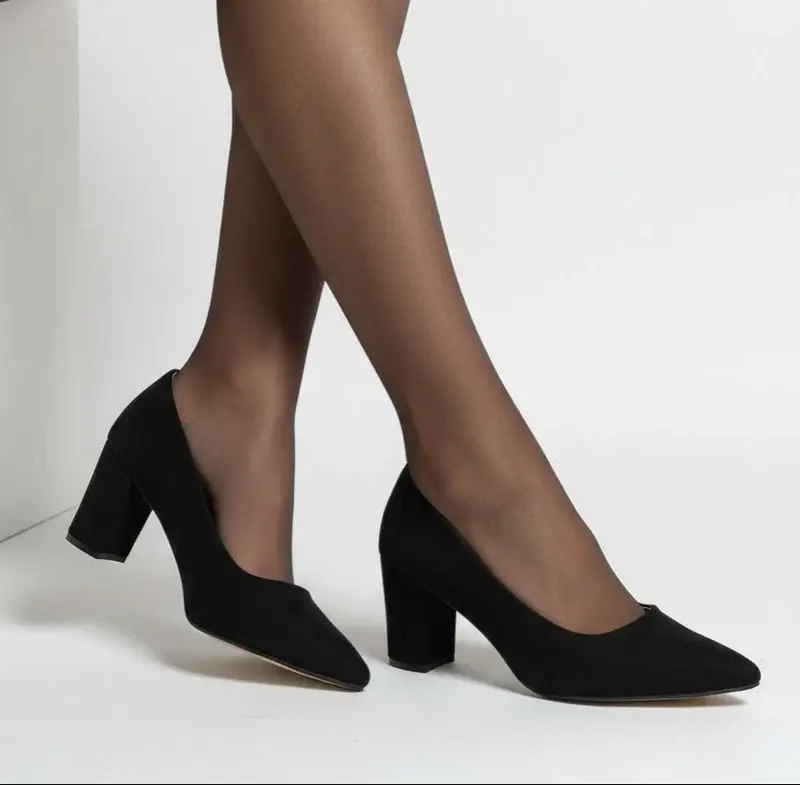 Leather Sandal Thick Heel-R-800