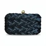 Woven Evening Bag with Gold Ball Clasp VS-61