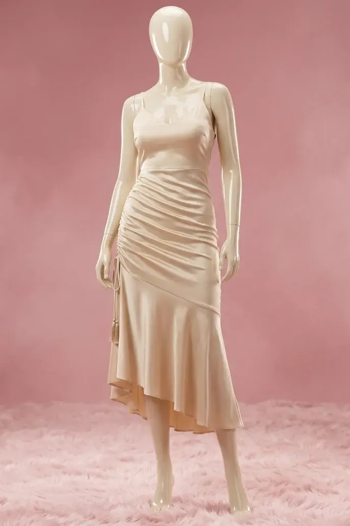 Ruffle Satin Dress
