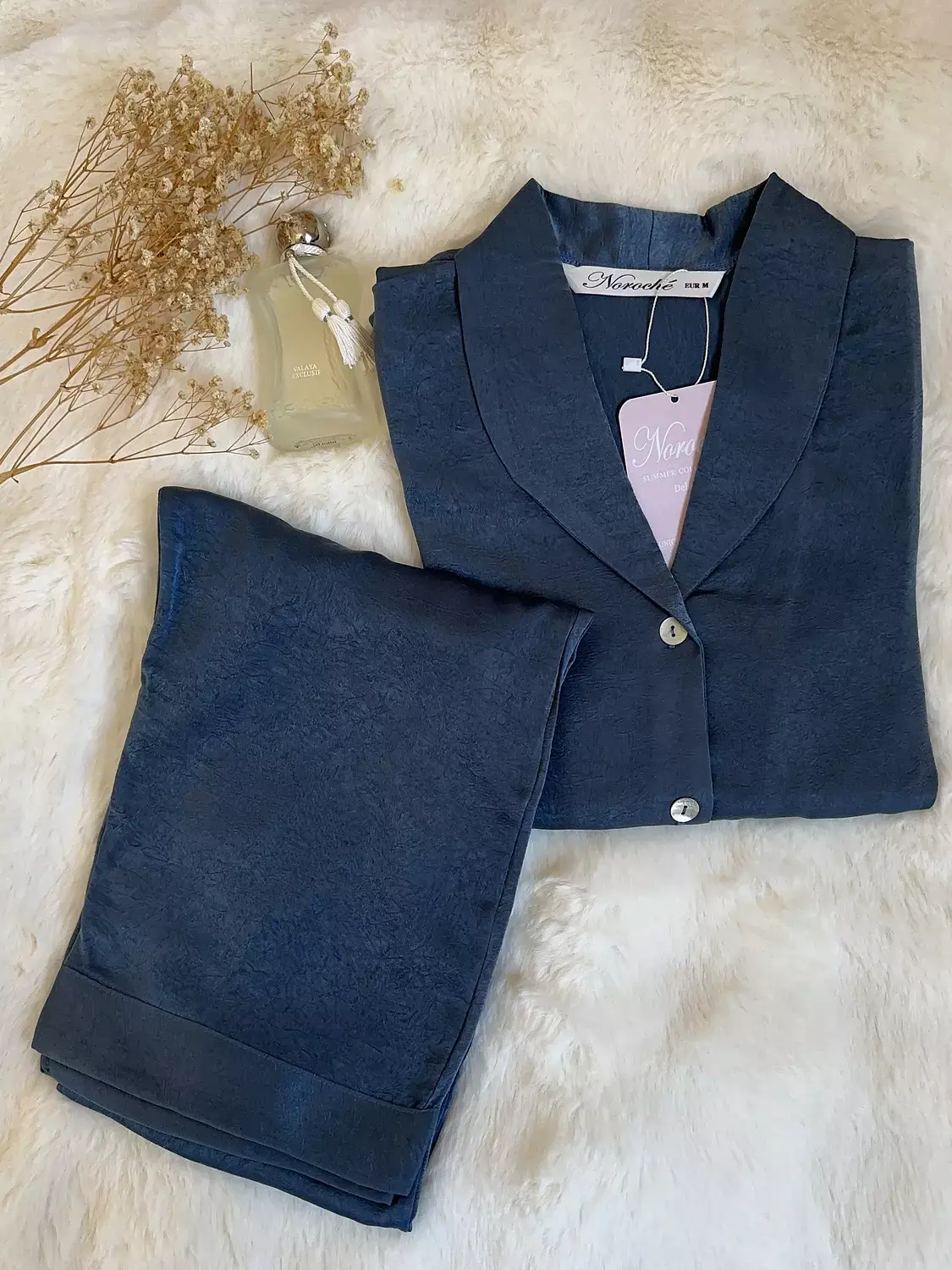 Bleu Ciel Crinkled Marble Effect pjs