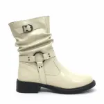 Ruched Boot with Metal Strap B-64