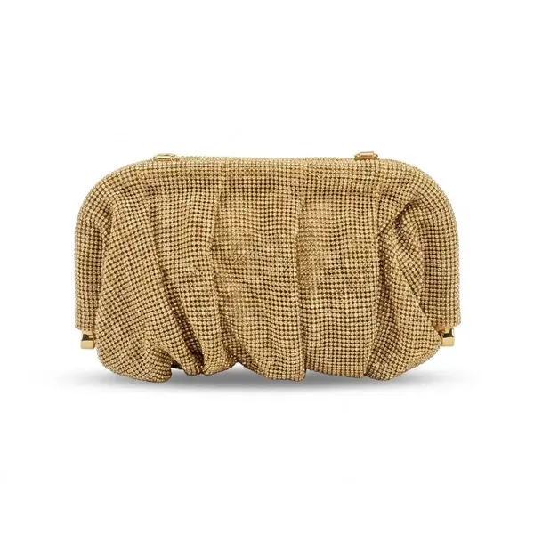 Ruched Golden Shimmer Evening Bag VS-56