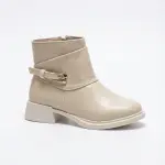 Leather Ankle Boots with Buckle Strap Detail B-57