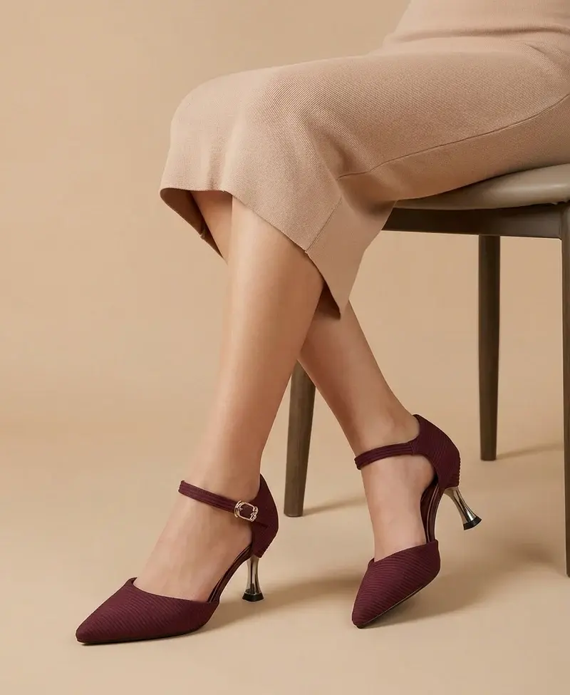 Elegant Rose Buckle Heels C-88