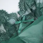 Green Floral Lace Mesh Bodysuit