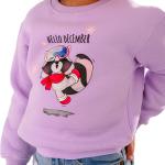 Purple Sweatshirt with “December racoon ” Print ❄💜