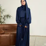MIDNIGHT BLUE SATIN DRESS ISDAL