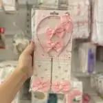 طقم ٥قطع اكسسوار بيبي بناتي ،طوق وشراب مع ٢توكة