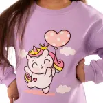 Purple Sweatshirt with “Unicorn with balloon ” Print 😎💗