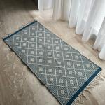 Teal diamond patterned kilim