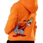 Orange Hoodie with "Goofy Print on the back"
