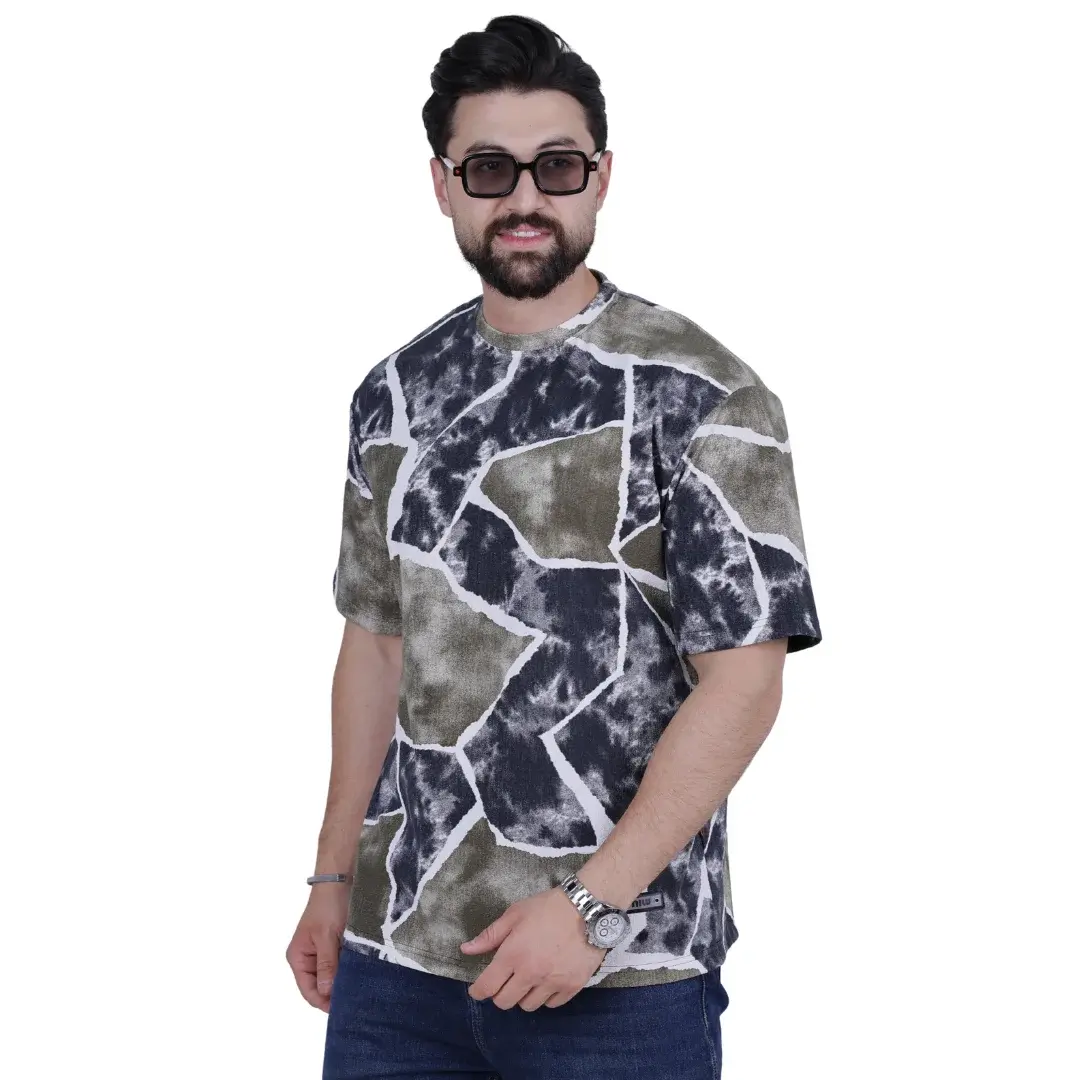 Olive and Black Fashion Oversize T-Shirt