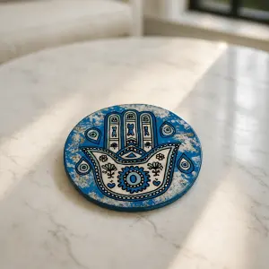 Blue Hamsa Coaster