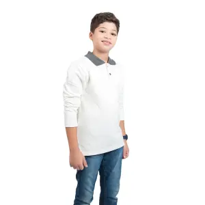 White Polo with Gray Collar 🤍👕