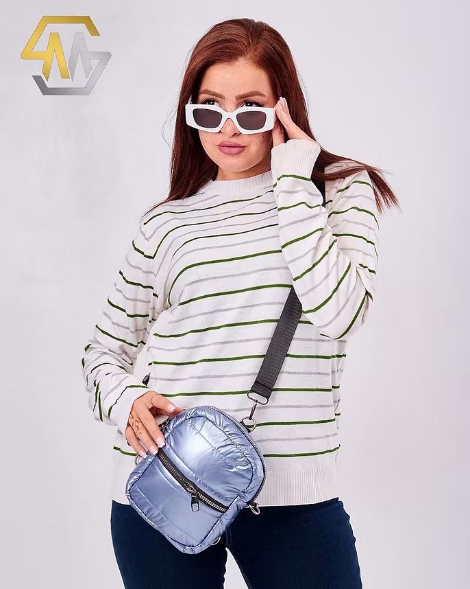 Metallic Puffy Bag Baby Blue