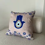 Blue hand cushion