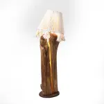 Artisan Wooden Lamp with Woven Macramé Shade – Organic Modern Design
