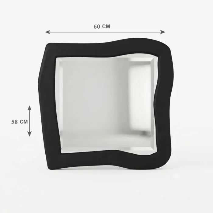 Handmade Organic Boho Wall Mirror with Black Frame