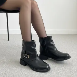 Ankle Boot with Side Buckle B-58