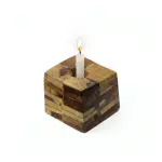 Handcrafted Sustainable Wood Mosaic Candle Holder