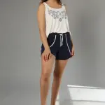 Printed Cotton Tank Top & Hot Shorts Set